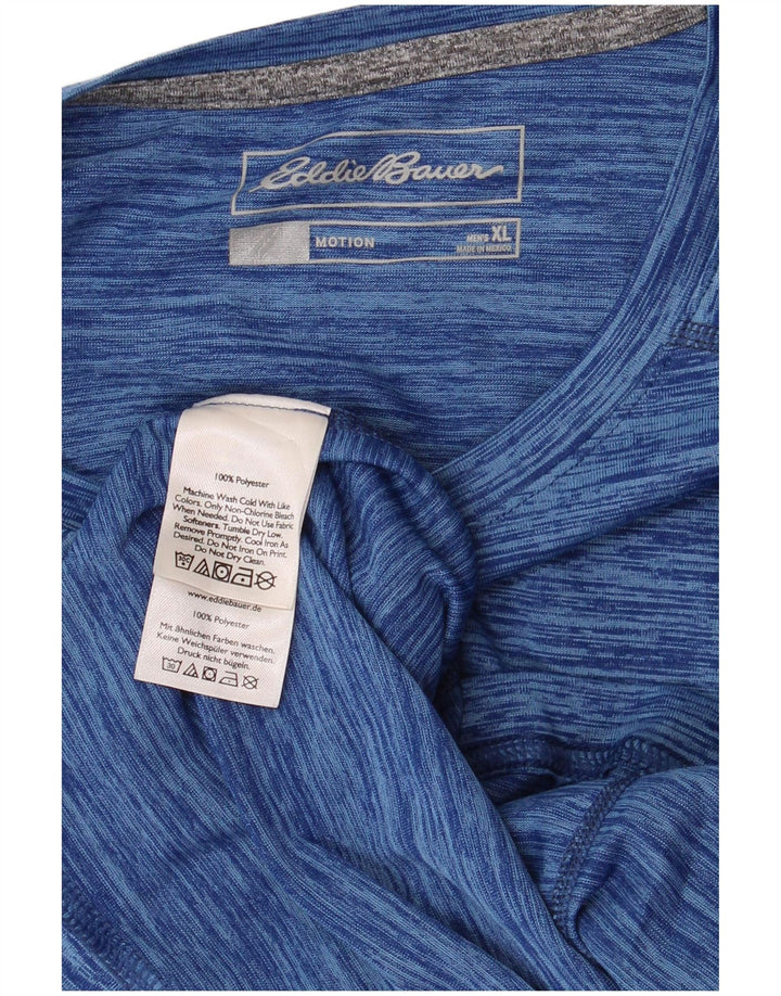 T-shirt da uomo EDDIE BAUER Top XL poliestere chiazzato blu