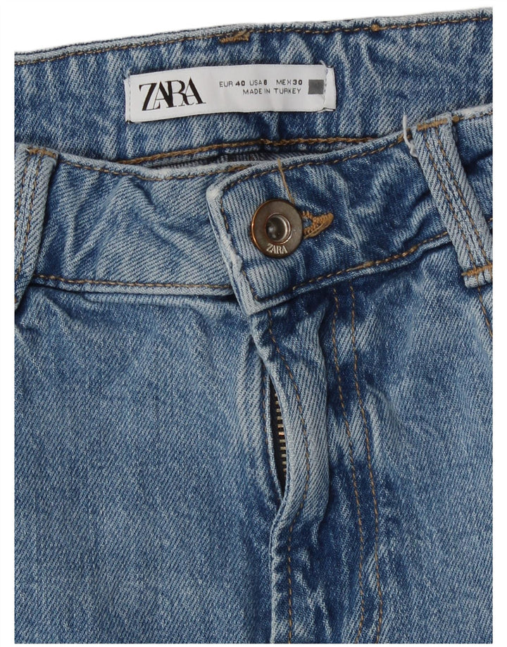 Jeans dritti a vita alta da donna Zara EU 40 medio W30 L27 blu