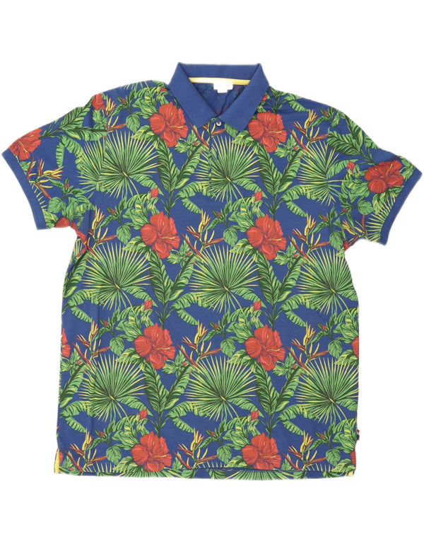 Polo Assn. Camicia da uomo 3XL in cotone floreale blu