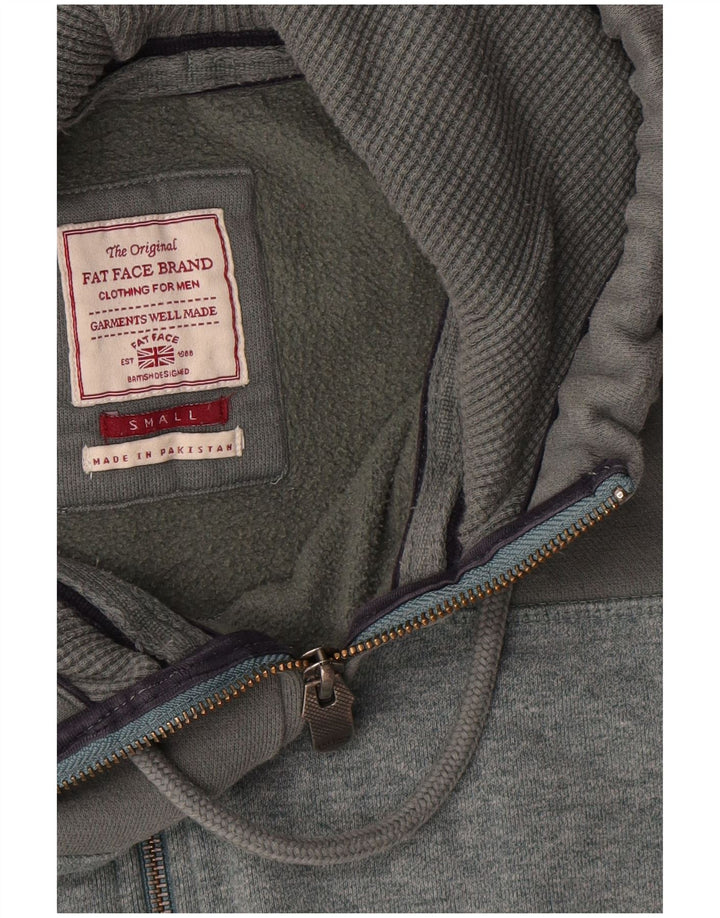 Maglione con cappuccio e zip da uomo Fat Face piccolo in cotone color block grigio