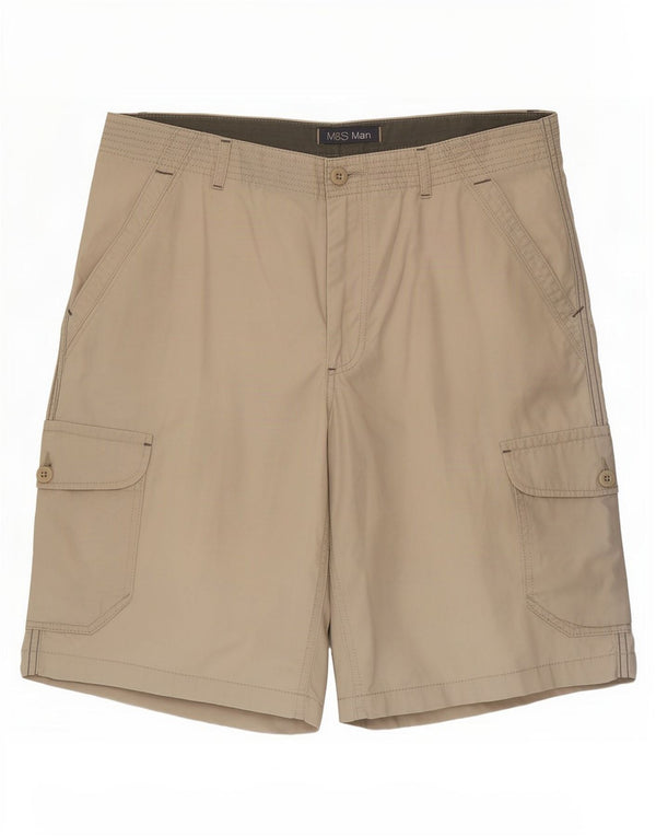 Pantaloncini cargo da uomo Marks & Spencer grandi W34 cotone beige
