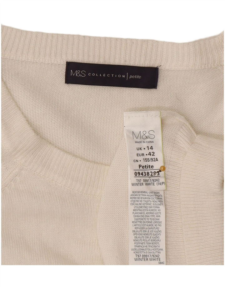 Maglione maglione girocollo da donna Marks & Spencer UK 14 grande bianco sporco