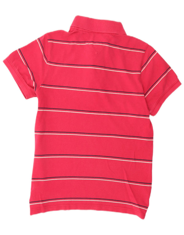 Polo da uomo Tommy Hilfiger grande in cotone a righe rosa