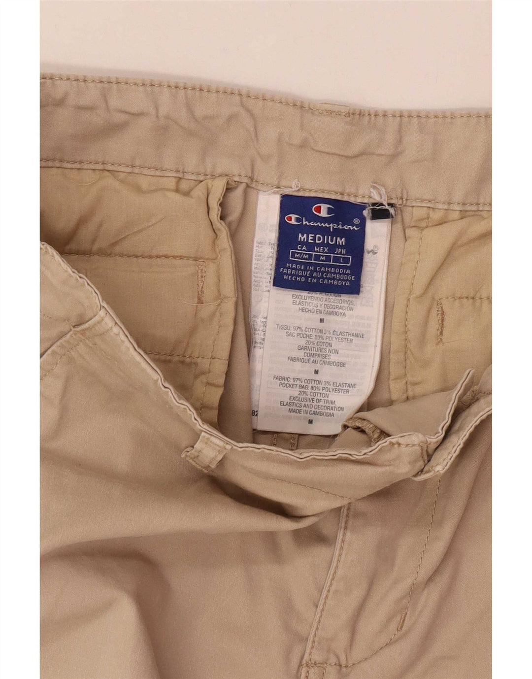 Pantaloncini cargo da uomo Champion medi W32 in cotone beige