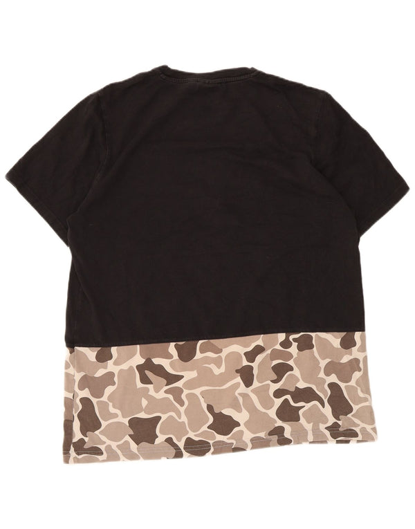 T-shirt grafica da uomo Adidas Top in cotone mimetico nero medio