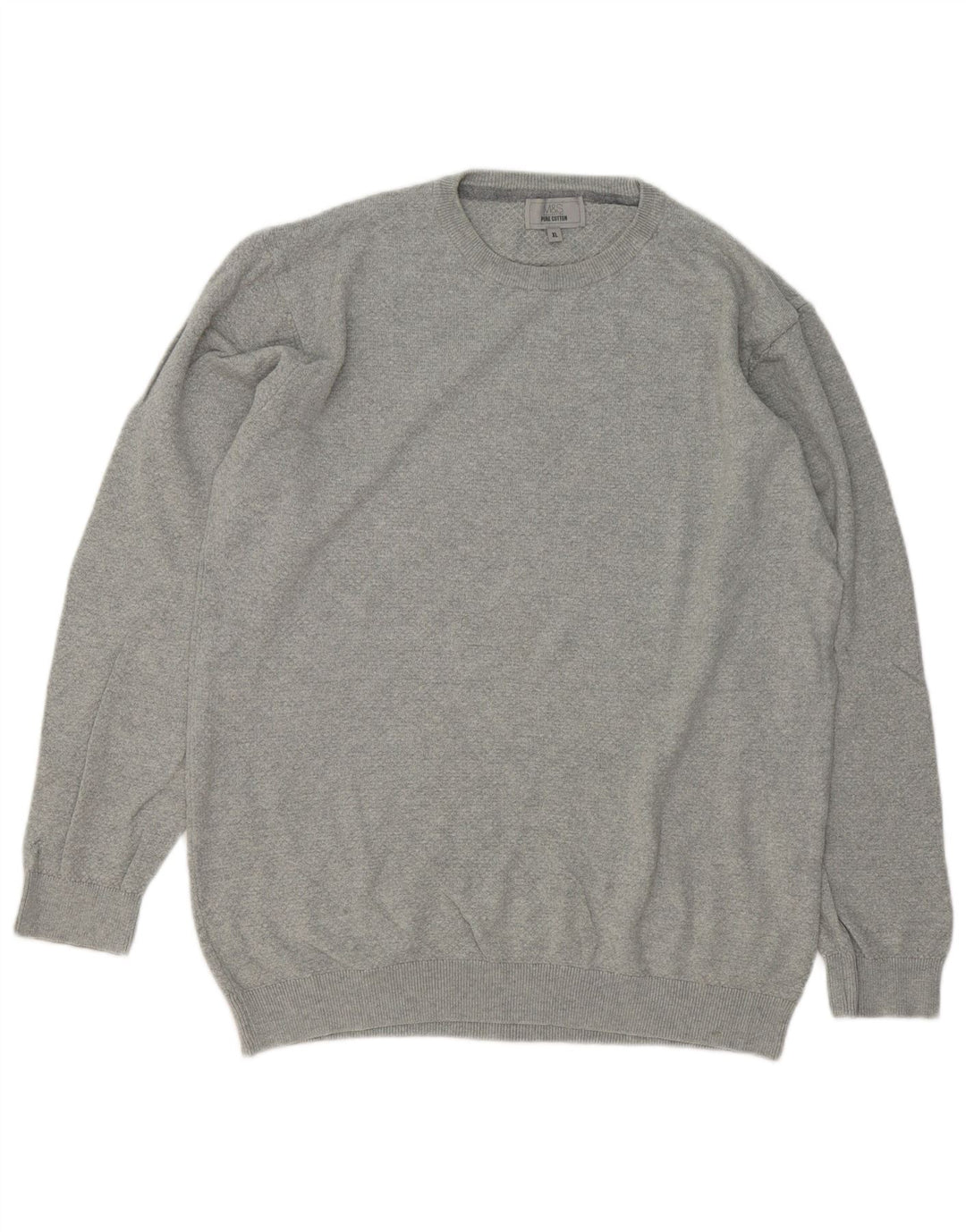 Maglione maglione girocollo da uomo Marks & Spencer XL in cotone grigio