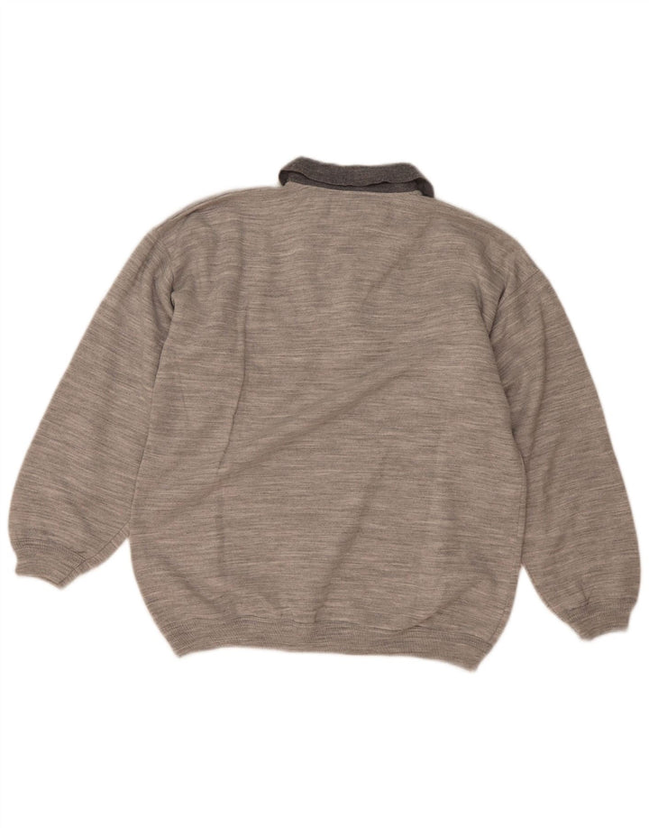 Felpa da uomo con collo alto Jack Daniels, maglione grigio medio chiazzato