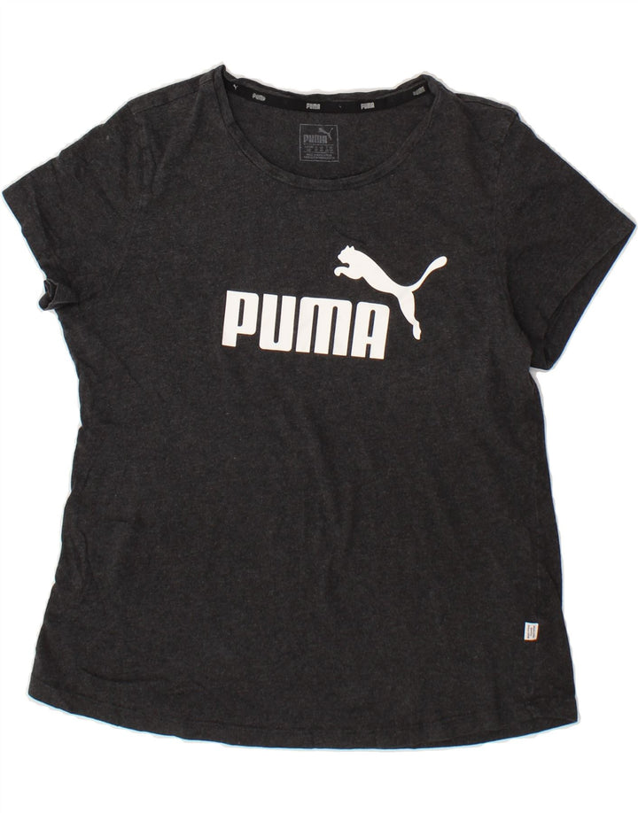 PUMA Womens Graphic T-Shirt Top UK 14 Medium Grey Vintage Puma and Second-Hand Puma from Messina Hembry 