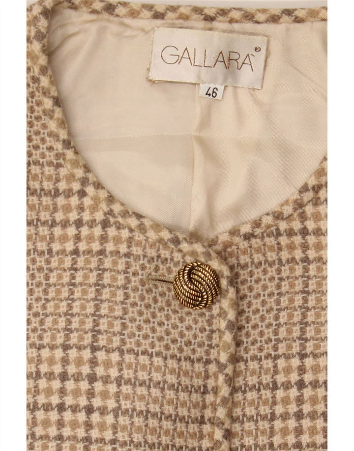 Giacca blazer da donna a 4 bottoni GALLARA IT 46 grande pied de poule beige