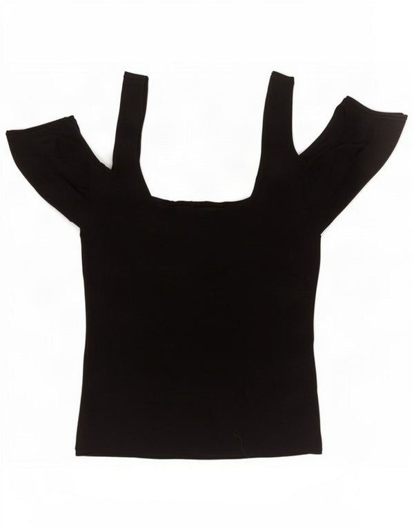 Topshop da donna con spalle scoperte Top UK 10 piccolo in viscosa nera