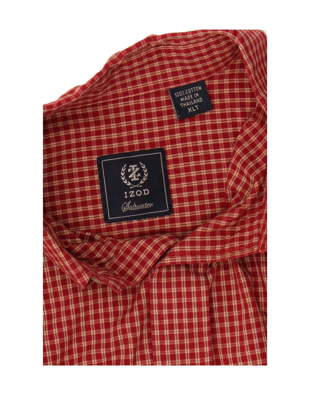 IZOD Mens Tall Flannel Shirt XL Red Check Cotton Vintage Izod and Second-Hand Izod from Messina Hembry 