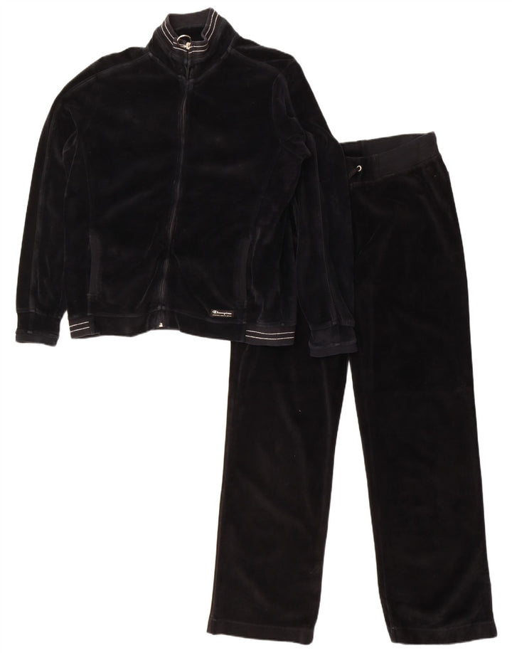 Tuta intera da donna in velluto Champion UK 16 grande cotone nero