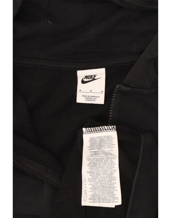 Felpa con cappuccio e zip da donna Nike UK 14 cotone nero medio