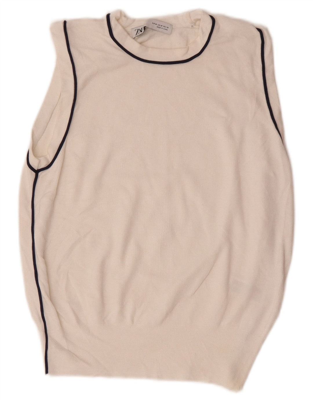 Canotta canotta da donna Zara UK 12 viscosa bianca media