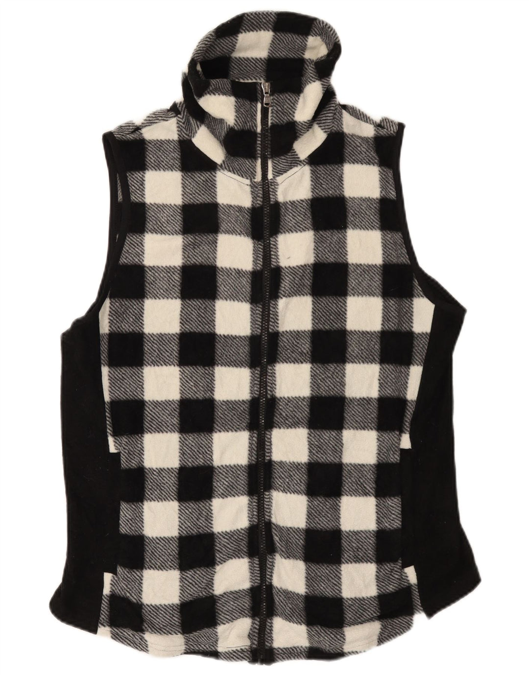 Gilet in pile da donna Chaps UK 16 grande poliestere a quadretti nero