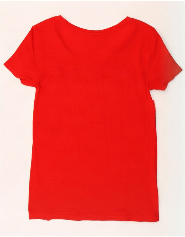 T-shirt grafica da donna Tommy Hilfiger Top UK 6 XS Red Colourblock