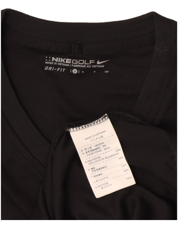 Canotta Nike Dri Fit da uomo piccola piccola in poliestere nero