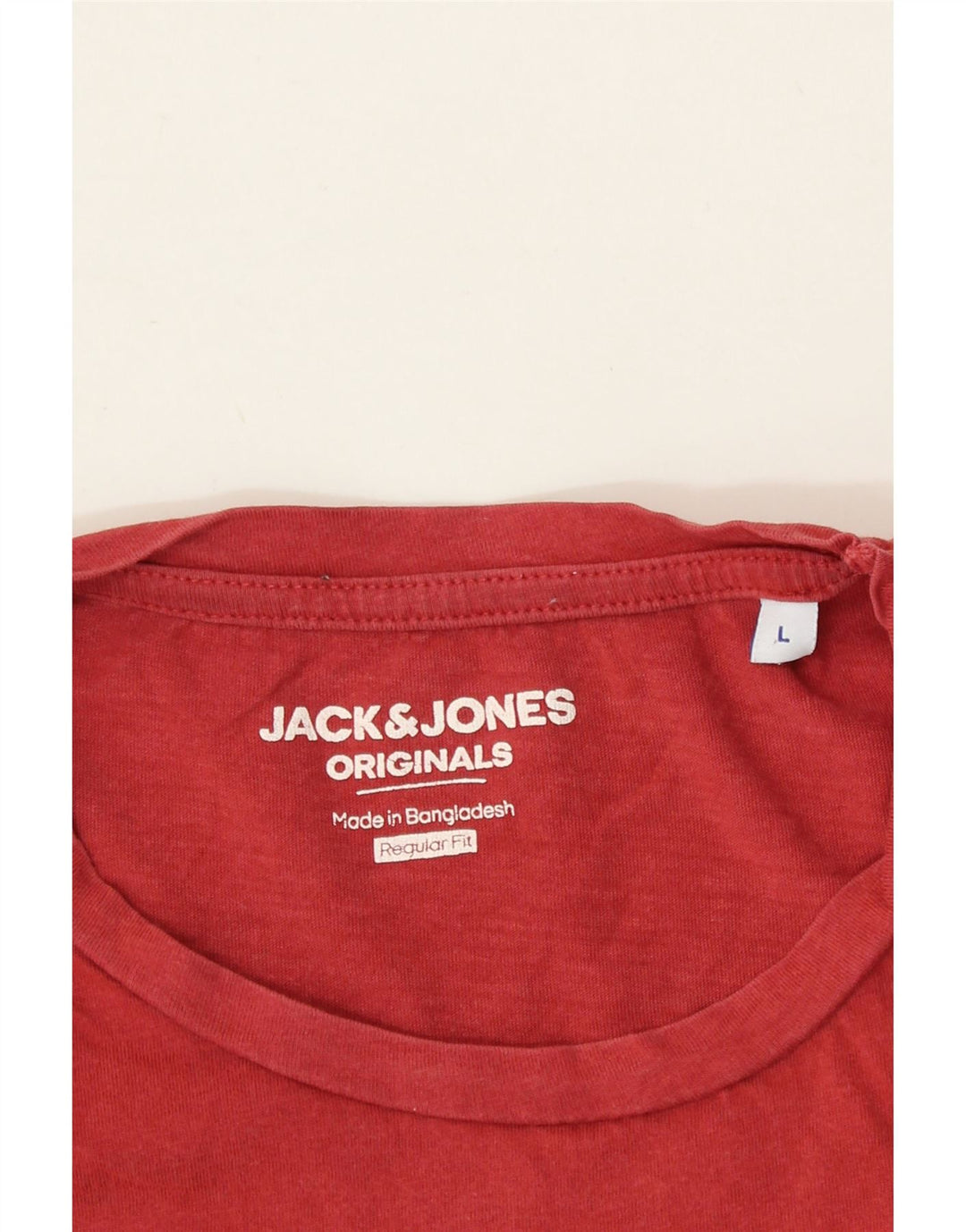 JACK & JONES Mens Regular Fit Graphic T-Shirt Top Large Red Cotton Vintage Jack & Jones and Second-Hand Jack & Jones from Messina Hembry 