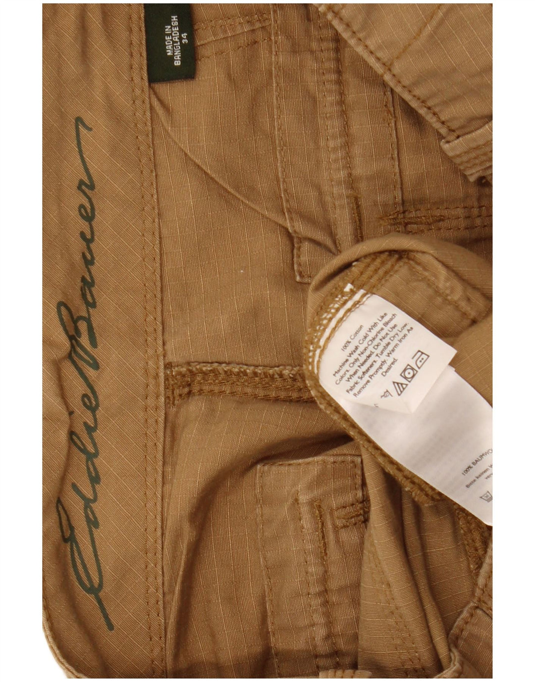 Pantaloncini chino da uomo EDDIE BAUER W34 grandi in cotone beige