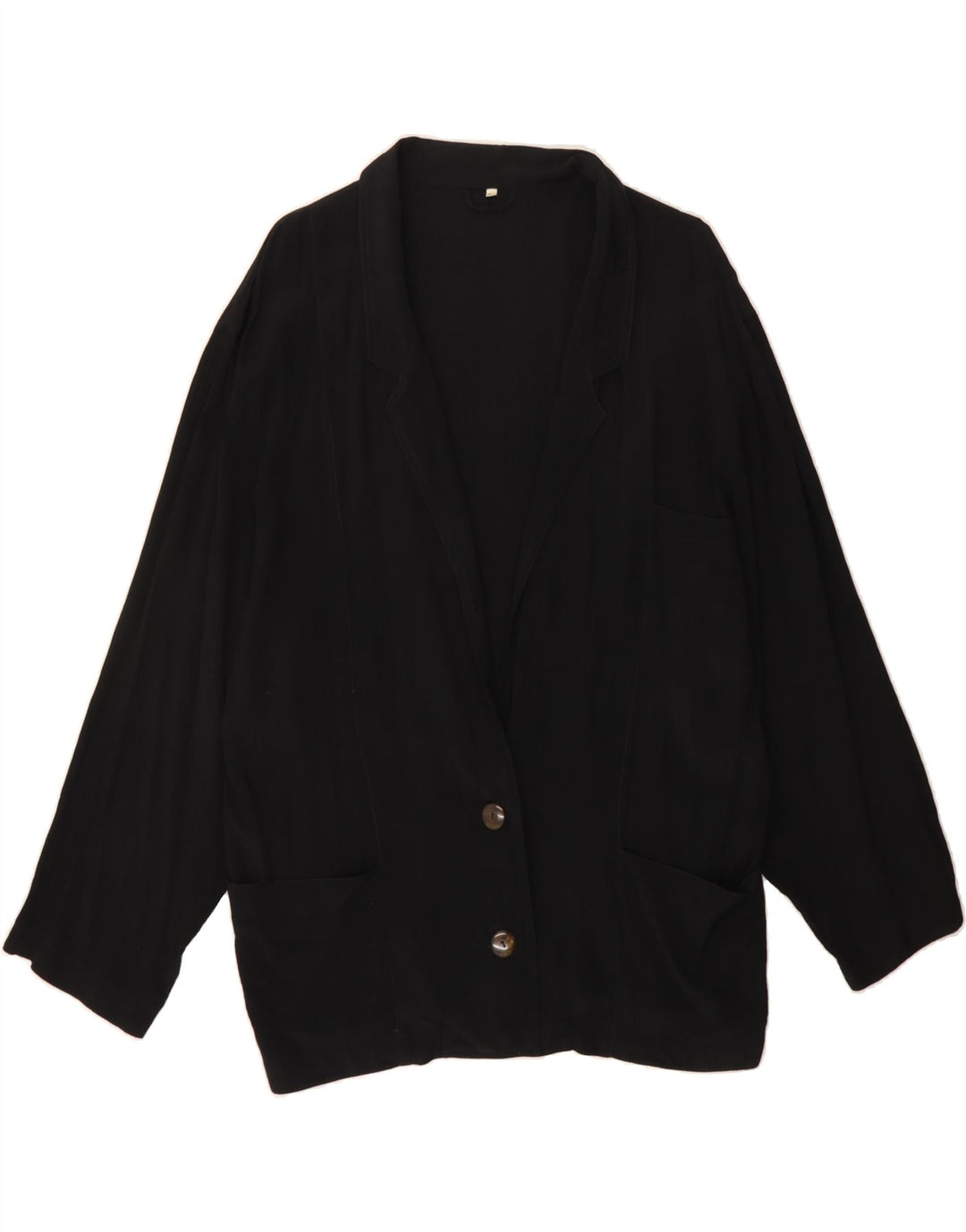 VINTAGE Womens 2 Button Blazer Jacket IT 44 Medium Black Viscose Vintage Vintage and Second-Hand Vintage from Messina Hembry 