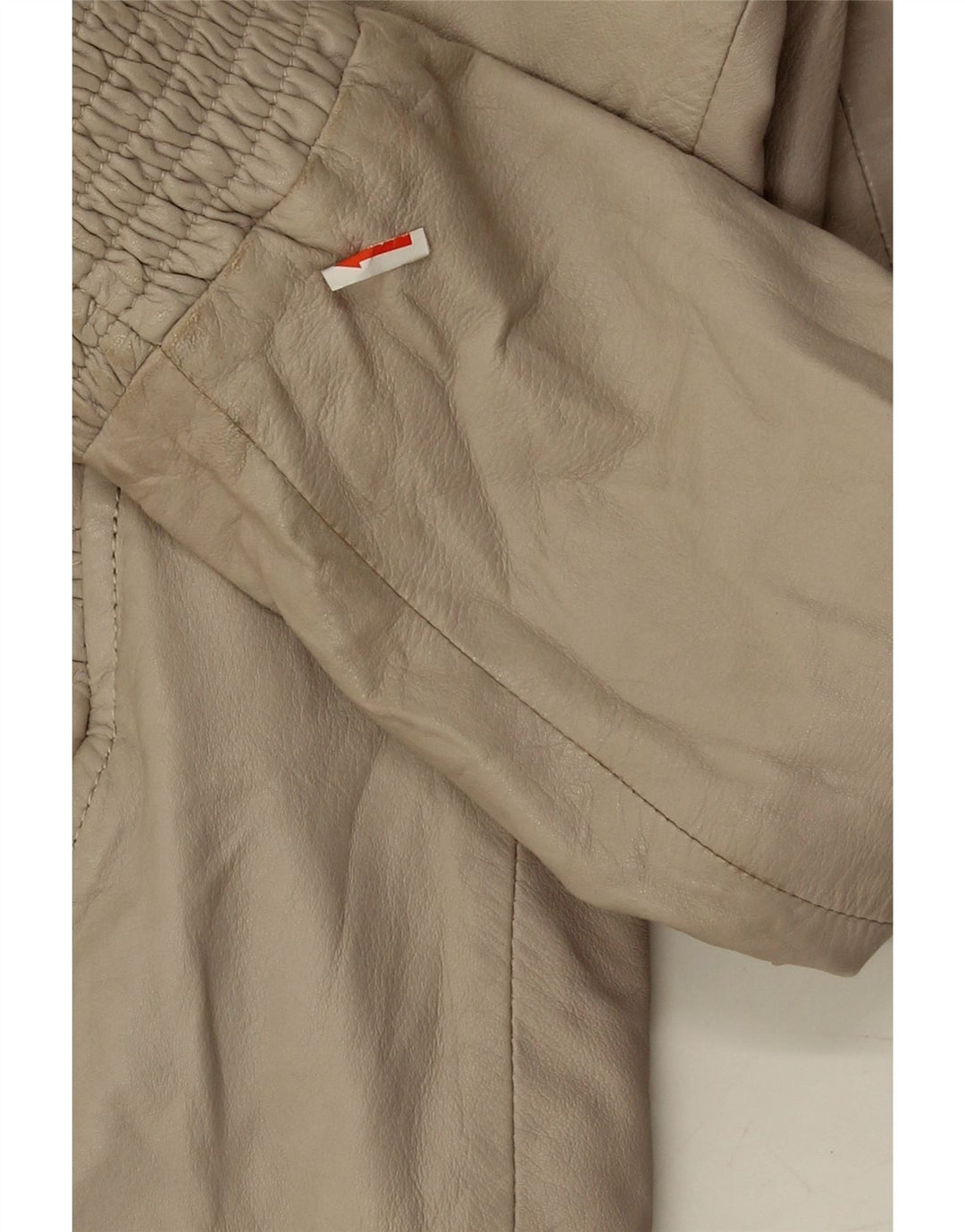 LIU JO Womens Bomber Leather Jacket IT 40 Small Beige Leather Vintage Liu Jo and Second-Hand Liu Jo from Messina Hembry 