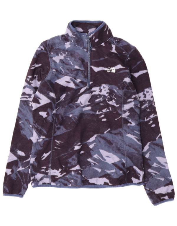 Maglione in pile da donna con collo con zip The North Face UK 16 Large Blue Camouflage