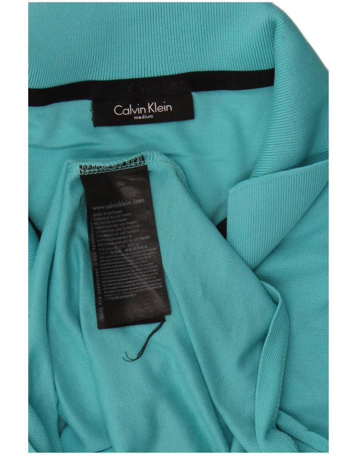 Polo da uomo Calvin Klein in cotone blu medio