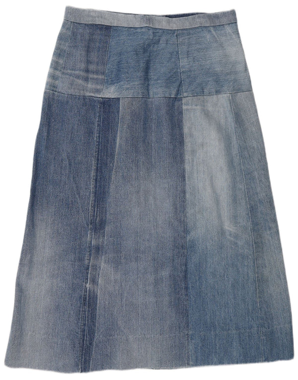 Gonna di jeans vintage a vita alta da donna W30 blu medio