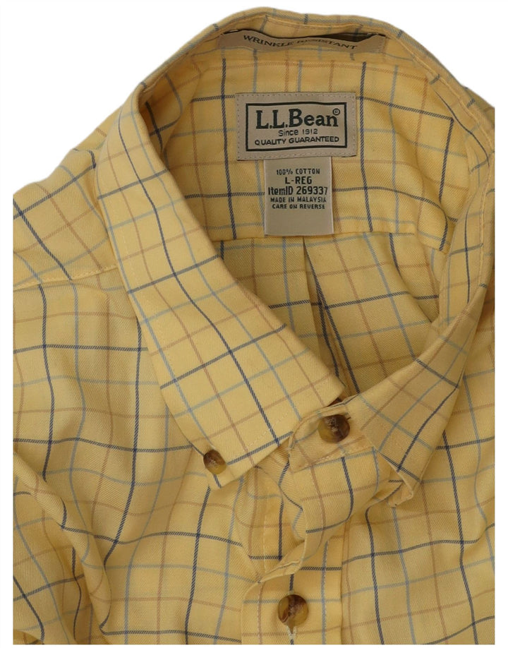 Camicia da uomo L.L.Bean in cotone a quadri gialli grandi