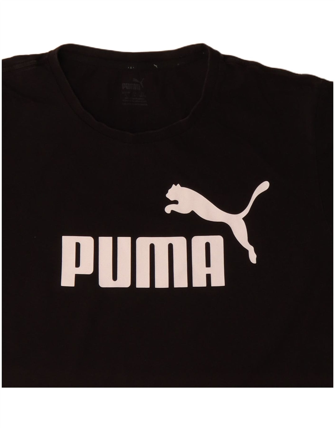 T-shirt grafica da uomo Puma Top grande in cotone nero