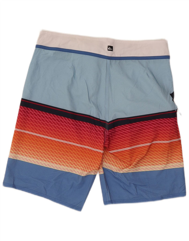 Pantaloncini da bagno grafici da uomo Quiksilver in poliestere a righe blu medio
