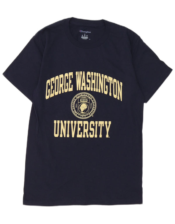 T-shirt grafica Champion da uomo George Washington Top piccola in cotone blu navy