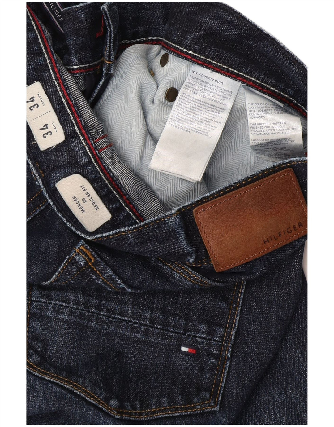 Tommy Hilfiger Uomo Mercer Regular Fit Jeans dritti W34 L34 Blu Navy