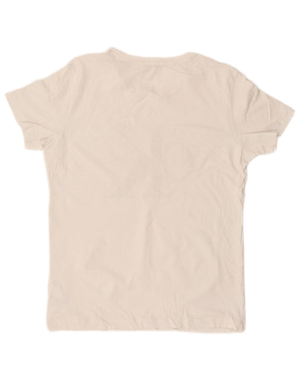 CALVIN KLEIN JEANS T-shirt grafica da uomo Top Large in cotone bianco