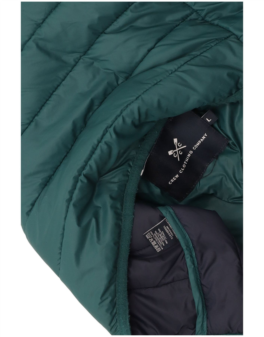 CREW CLOTHING Giacca imbottita da uomo UK 40 Large Verde Nylon