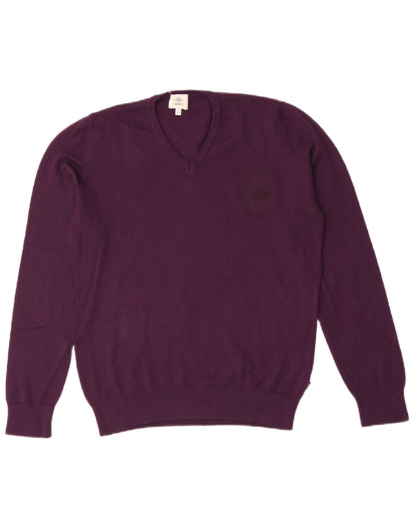 Maglione da uomo con scollo a V Cerruti 1881 grande lana viola