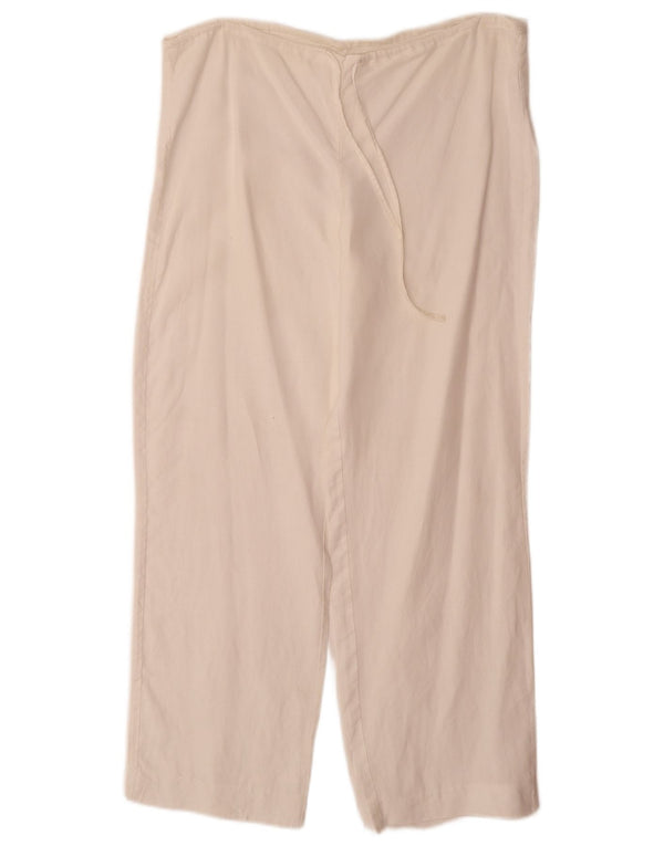 Pantaloni casual dritti da donna vintage W34 L29 bianchi