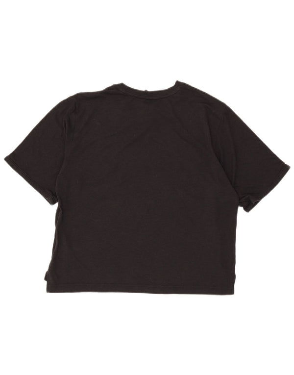 T-shirt grafica oversize corta Adidas da donna UK 8/10 piccola nera