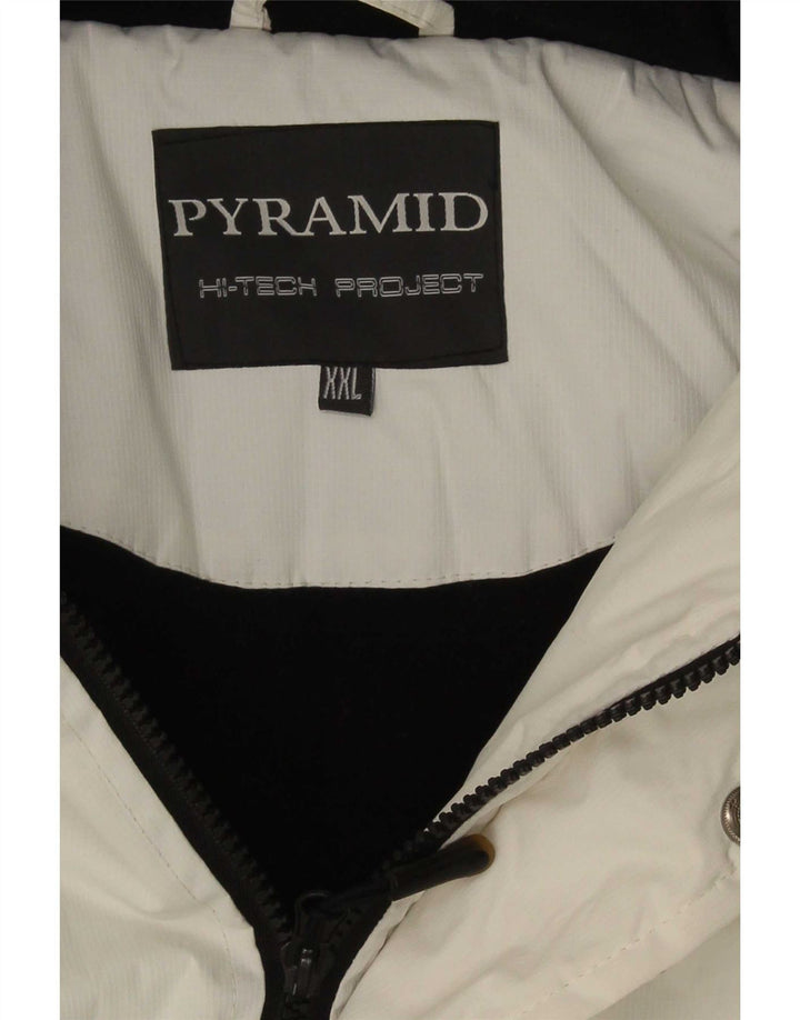 Giacca da sci con cappuccio da uomo Pyramid UK 44 2XL Colore bianco