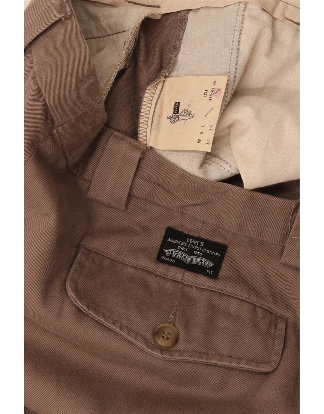 Pantaloni chino con pegged da donna Levi's W34 L30 in cotone beige