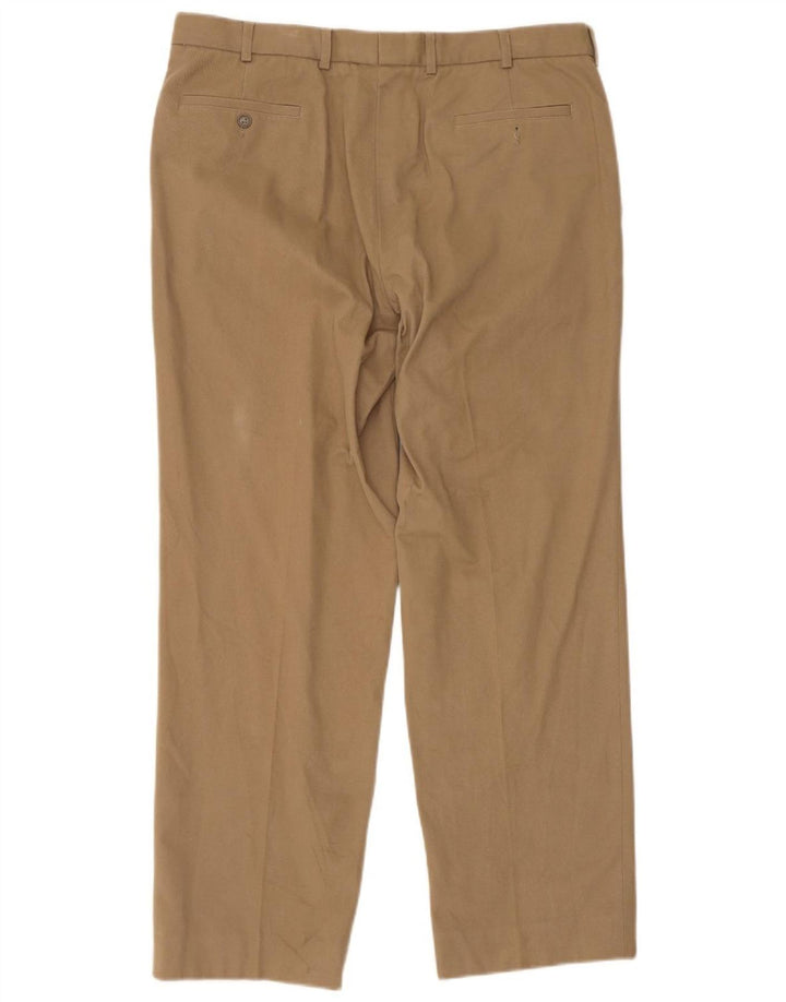 Pantaloni da abito dritti da uomo Marks & Spencer W38 L31 in cotone marrone