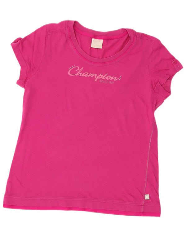 T-shirt grafica Champion da donna Easy Fit Top UK 16 Large Rosa