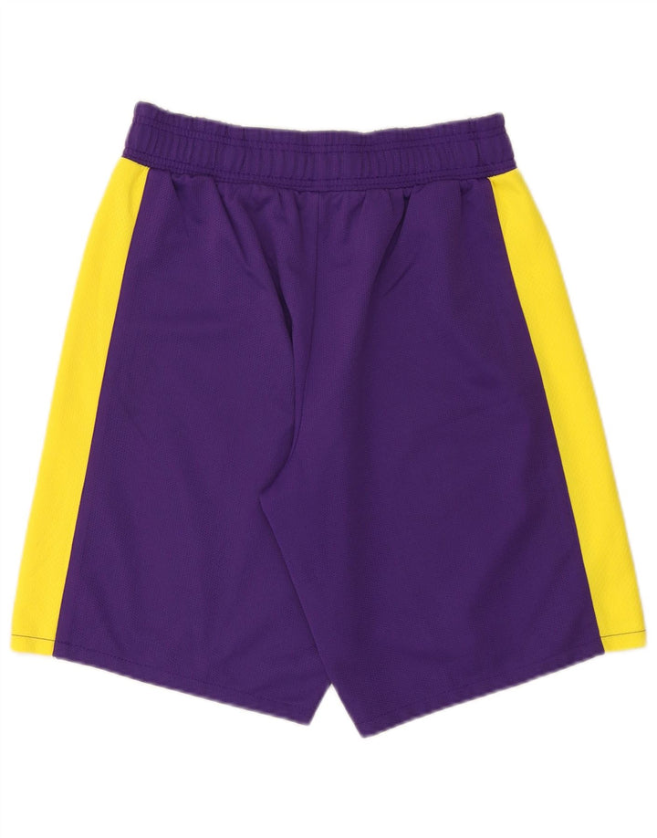 Pantaloncini sportivi da uomo Macron in poliestere color block viola medio