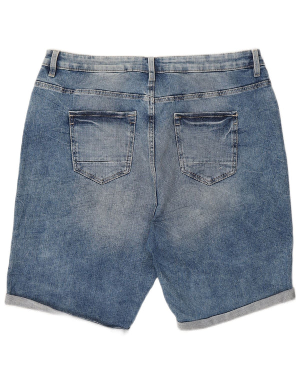 Marks & Spencer Womens Denim Shorts UK 16 Large W34  Blue Cotton