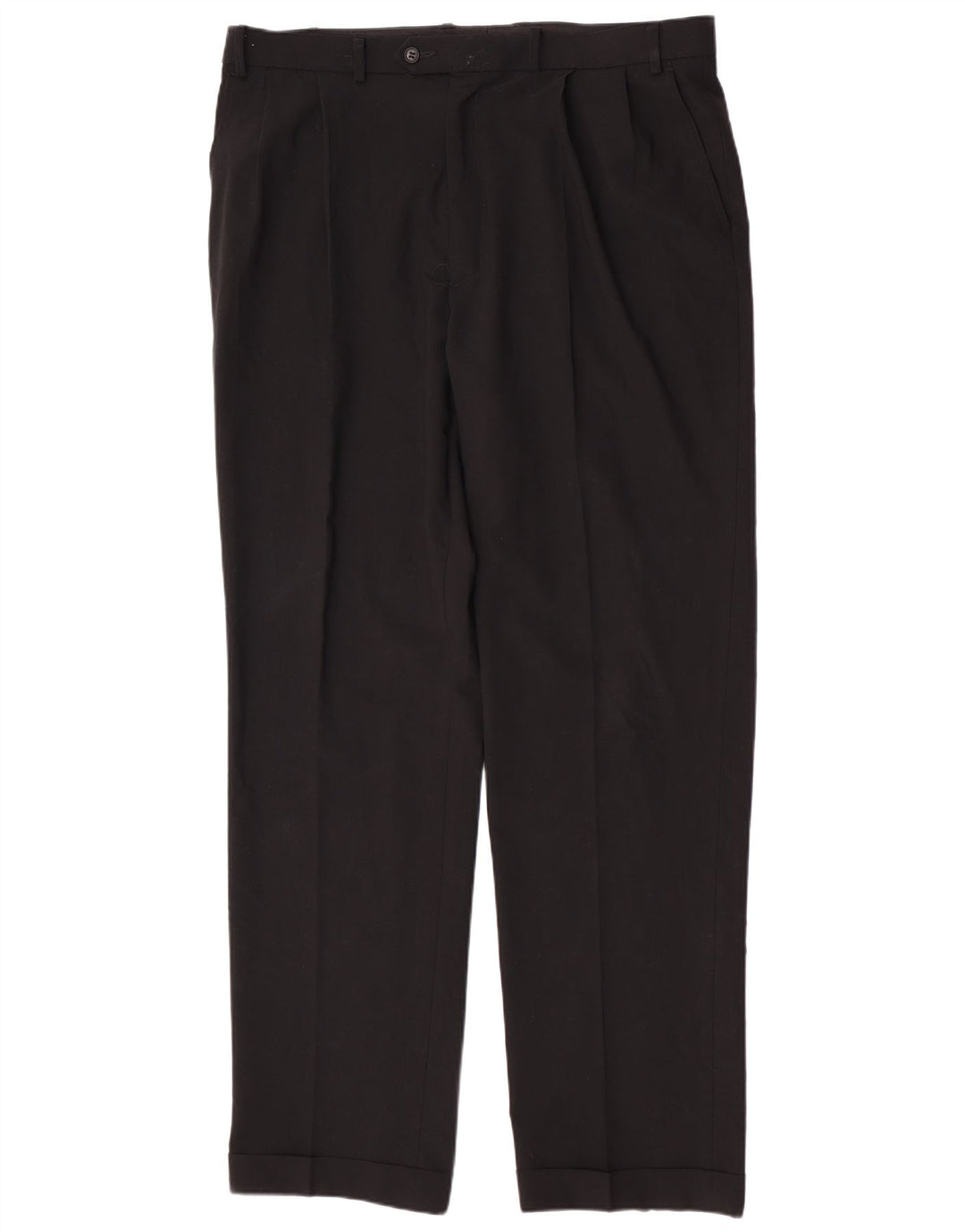 Pantaloni da abito regolari da uomo Marks & Spencer W38 L33 poliestere nero