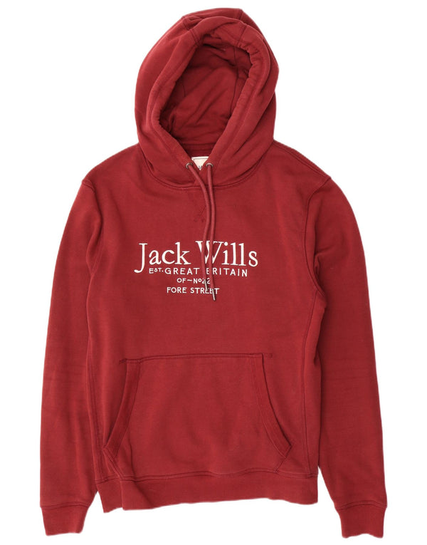 Maglione con cappuccio grafico da uomo Jack Wills grande in cotone bordeaux