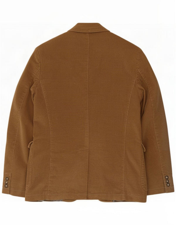 Giacca Blazer Uomo Trussardi in Velluto a Coste a 2 Bottoni IT 48 Cotone Beige Medio