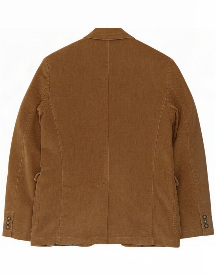 Giacca Blazer Uomo Trussardi in Velluto a Coste a 2 Bottoni IT 48 Cotone Beige Medio