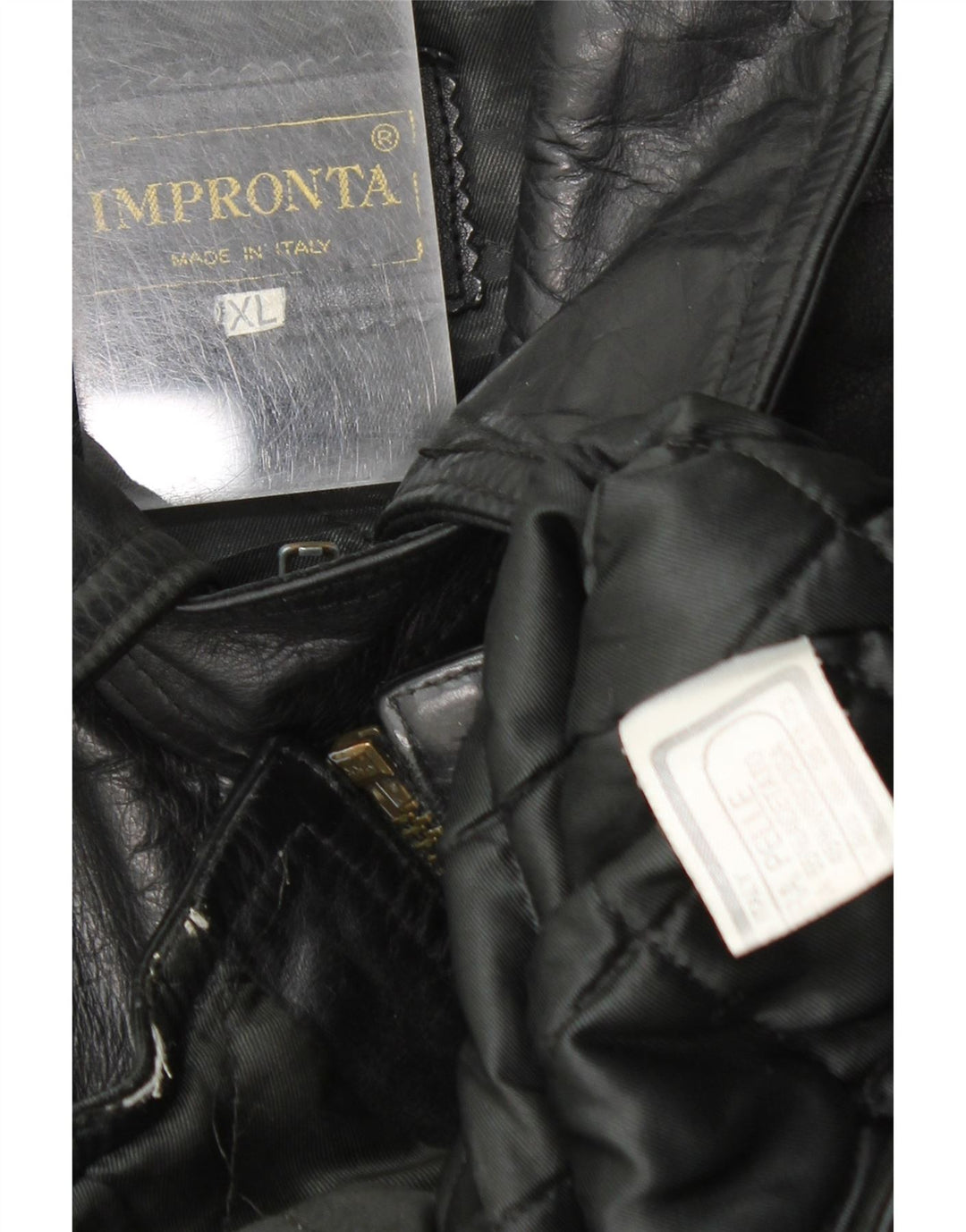 Giacca da corsa in pelle da donna vintage UK 18 XL in pelle nera