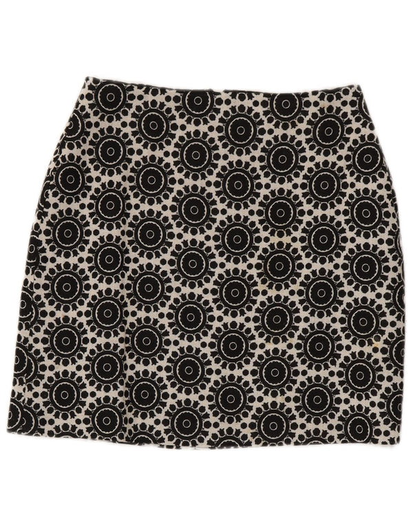 Gonna a tubino da donna Marks & Spencer UK 8 piccola W28 cotone geometrico nero